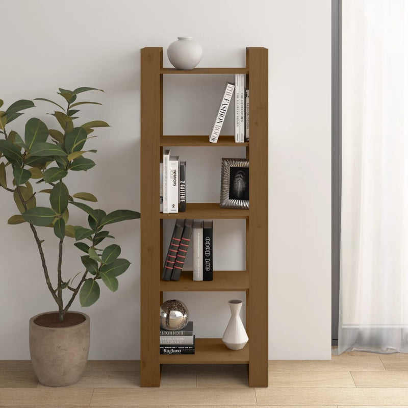 Boekenkast/kamerscherm 60x35x160 cm massief hout honingbruin MeubelReus