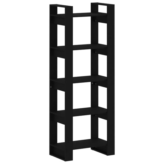 Boekenkast/kamerscherm 60x35x160 cm massief hout zwart MeubelReus