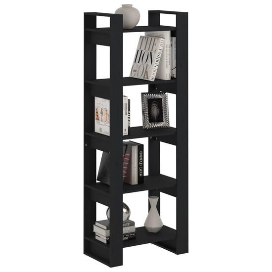 Boekenkast/kamerscherm 60x35x160 cm massief hout zwart MeubelReus