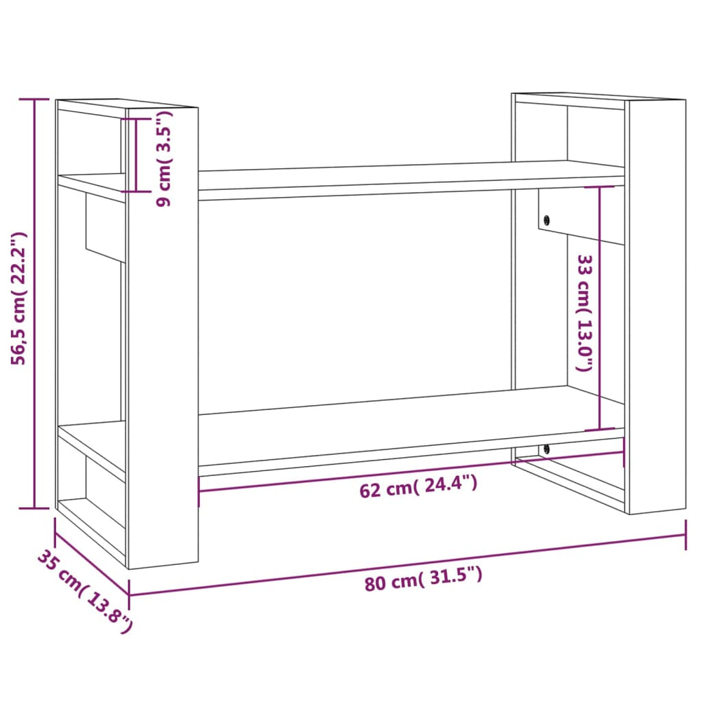 Boekenkast/kamerscherm 80x35x56,5 cm massief grenenhout MeubelReus