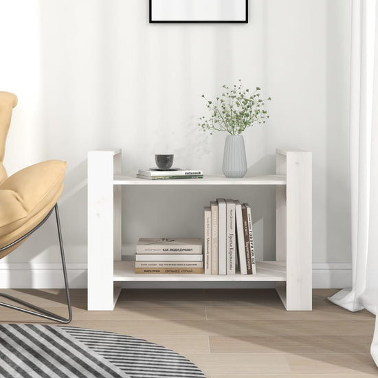 Boekenkast/kamerscherm 80x35x56,5 cm massief grenenhout wit MeubelReus