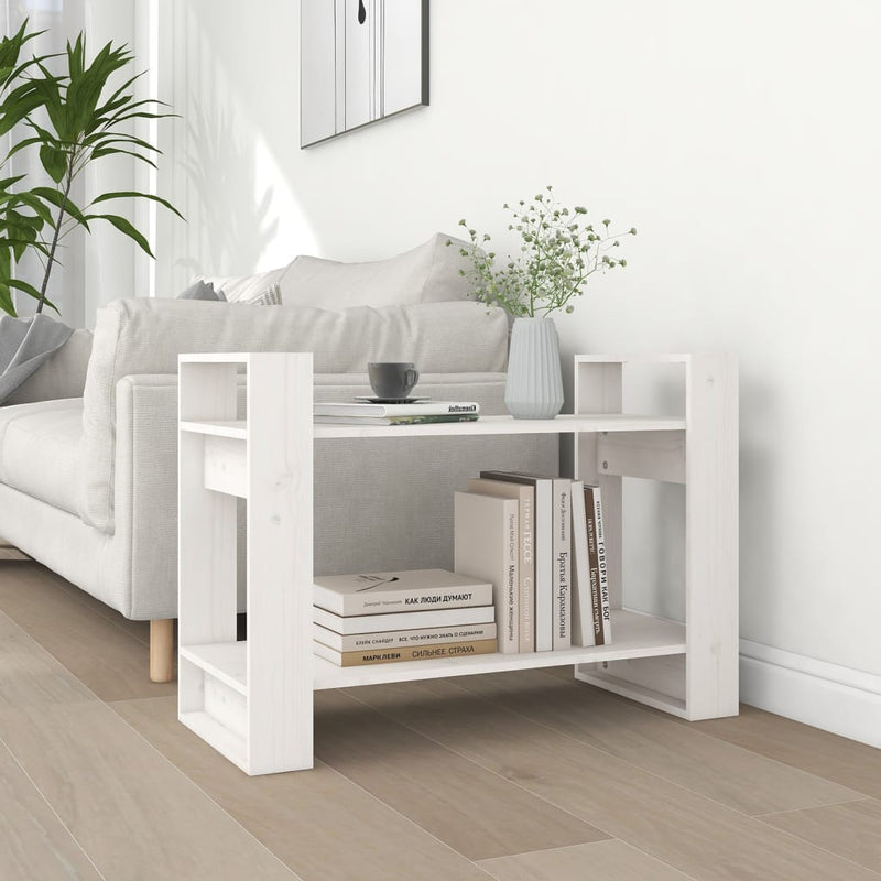 Boekenkast/kamerscherm 80x35x56,5 cm massief grenenhout wit MeubelReus