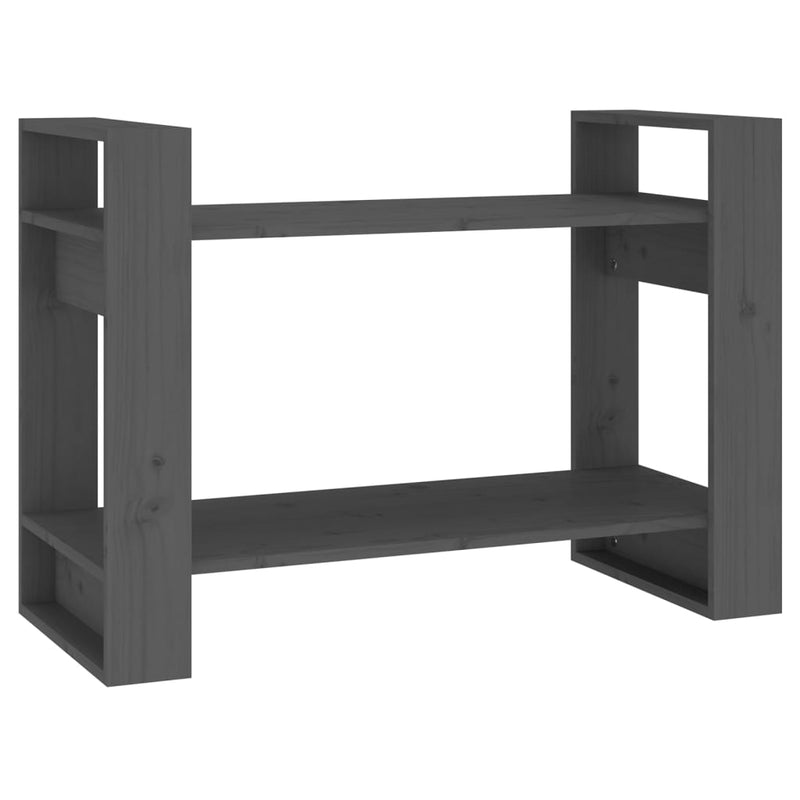 Boekenkast/kamerscherm 80x35x56,5 cm massief grenenhout grijs MeubelReus