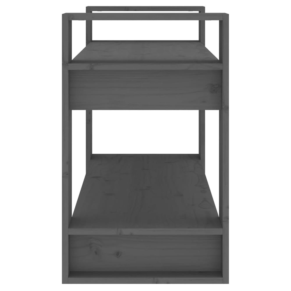 Boekenkast/kamerscherm 80x35x56,5 cm massief grenenhout grijs MeubelReus