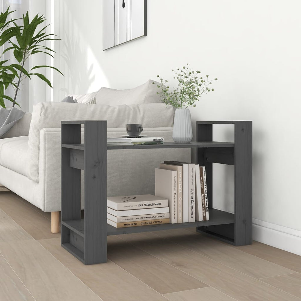 Boekenkast/kamerscherm 80x35x56,5 cm massief grenenhout grijs MeubelReus
