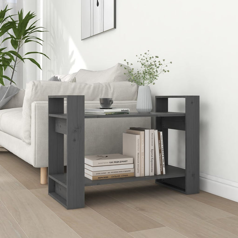 Boekenkast/kamerscherm 80x35x56,5 cm massief grenenhout grijs MeubelReus