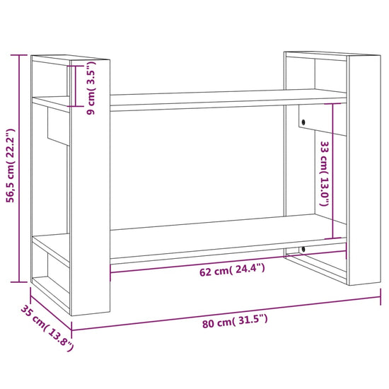 Boekenkast/kamerscherm 80x35x56,5 cm grenenhout honingbruin MeubelReus
