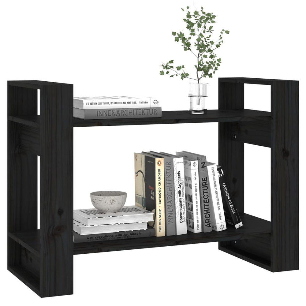 Boekenkast/kamerscherm 80x35x56,5 cm massief grenenhout zwart MeubelReus