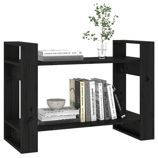Boekenkast/kamerscherm 80x35x56,5 cm massief grenenhout zwart MeubelReus