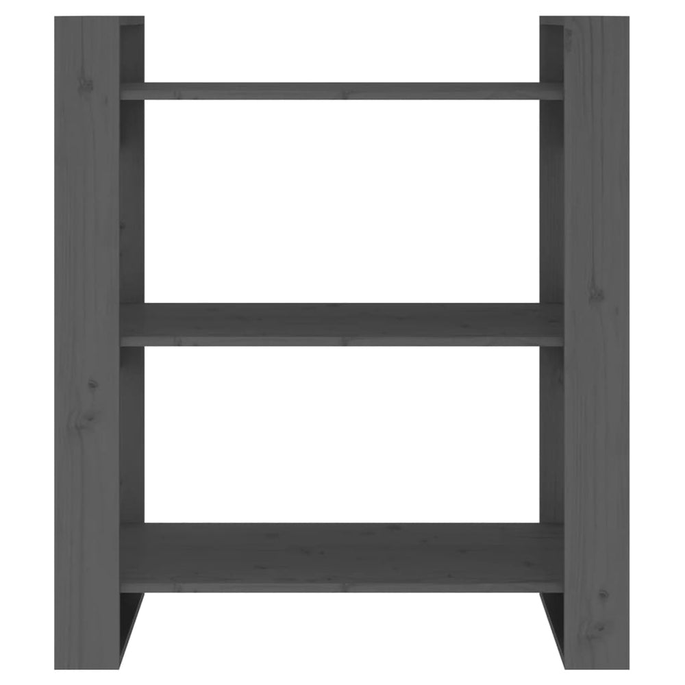 Boekenkast/kamerscherm 80x35x91 cm massief grenenhout grijs MeubelReus