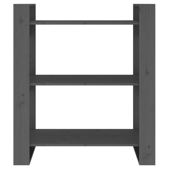 Boekenkast/kamerscherm 80x35x91 cm massief grenenhout grijs MeubelReus
