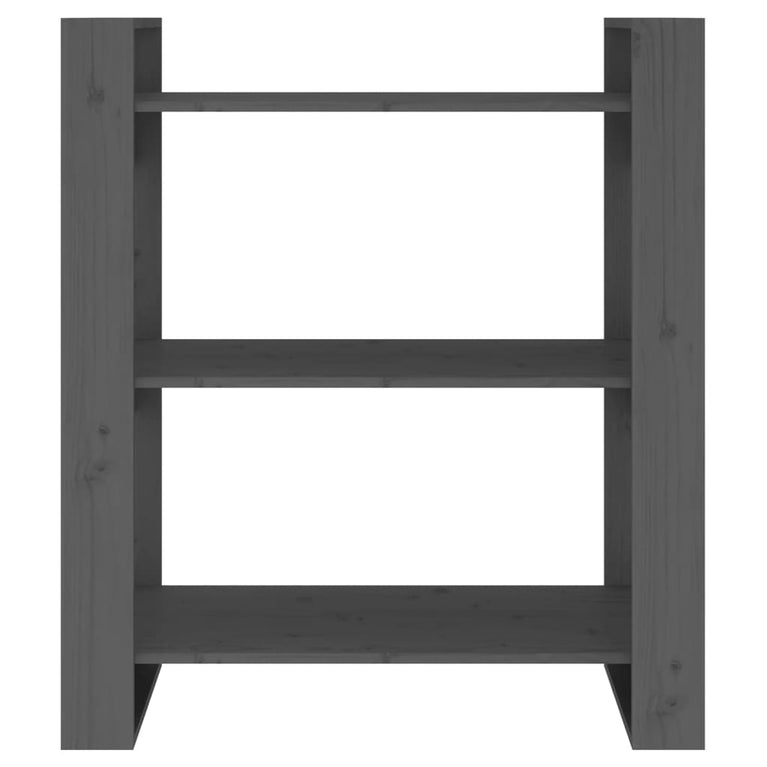 Boekenkast/kamerscherm 80x35x91 cm massief grenenhout grijs MeubelReus