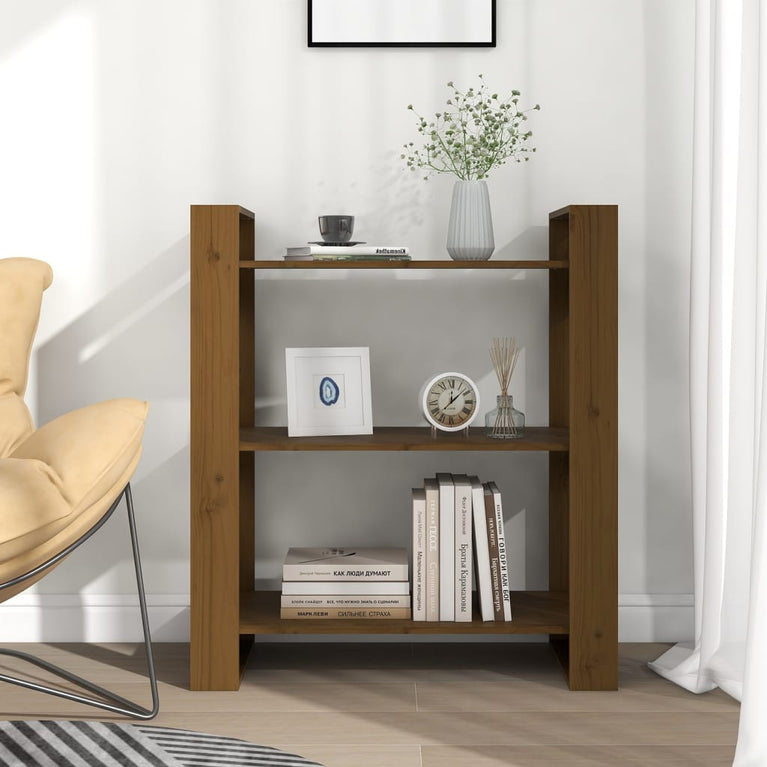 Boekenkast/kamerscherm 80x35x91 cm massief hout honingbruin MeubelReus