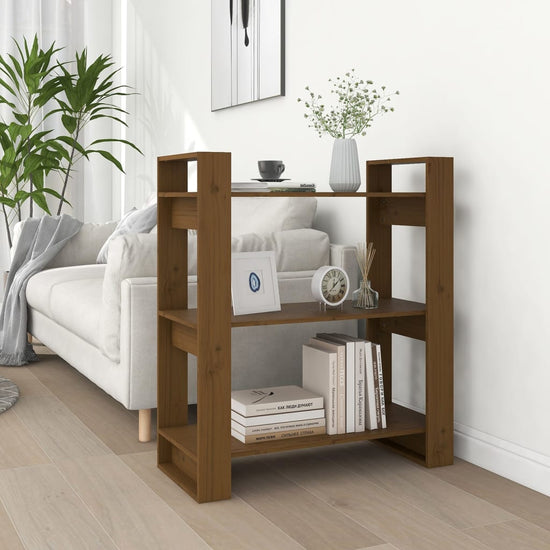 Boekenkast/kamerscherm 80x35x91 cm massief hout honingbruin MeubelReus