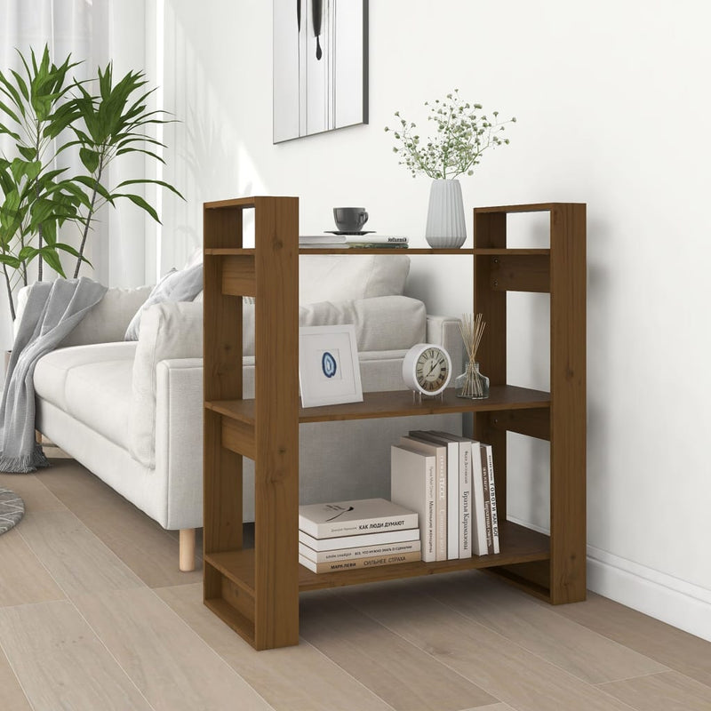 Boekenkast/kamerscherm 80x35x91 cm massief hout honingbruin MeubelReus