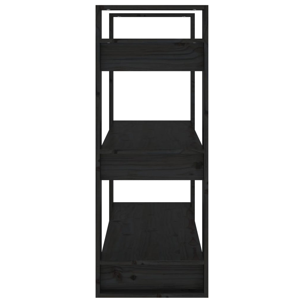 Boekenkast/kamerscherm 80x35x91 cm massief grenenhout zwart MeubelReus