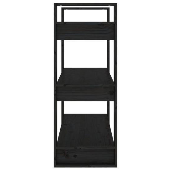 Boekenkast/kamerscherm 80x35x91 cm massief grenenhout zwart MeubelReus