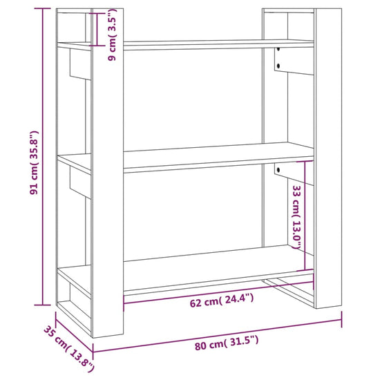 Boekenkast/kamerscherm 80x35x91 cm massief grenenhout zwart MeubelReus