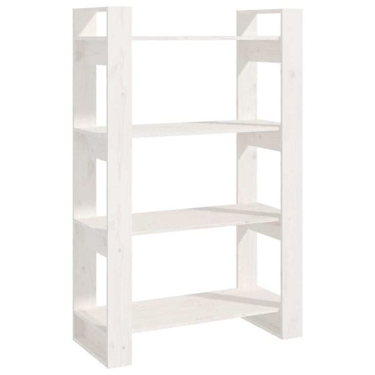 Boekenkast/kamerscherm 80x35x125 cm massief grenenhout wit MeubelReus