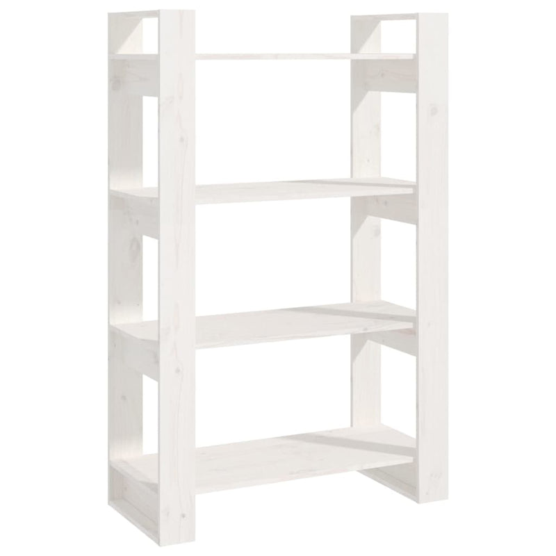 Boekenkast/kamerscherm 80x35x125 cm massief grenenhout wit MeubelReus