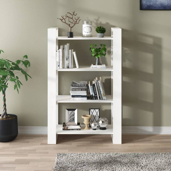 Boekenkast/kamerscherm 80x35x125 cm massief grenenhout wit MeubelReus