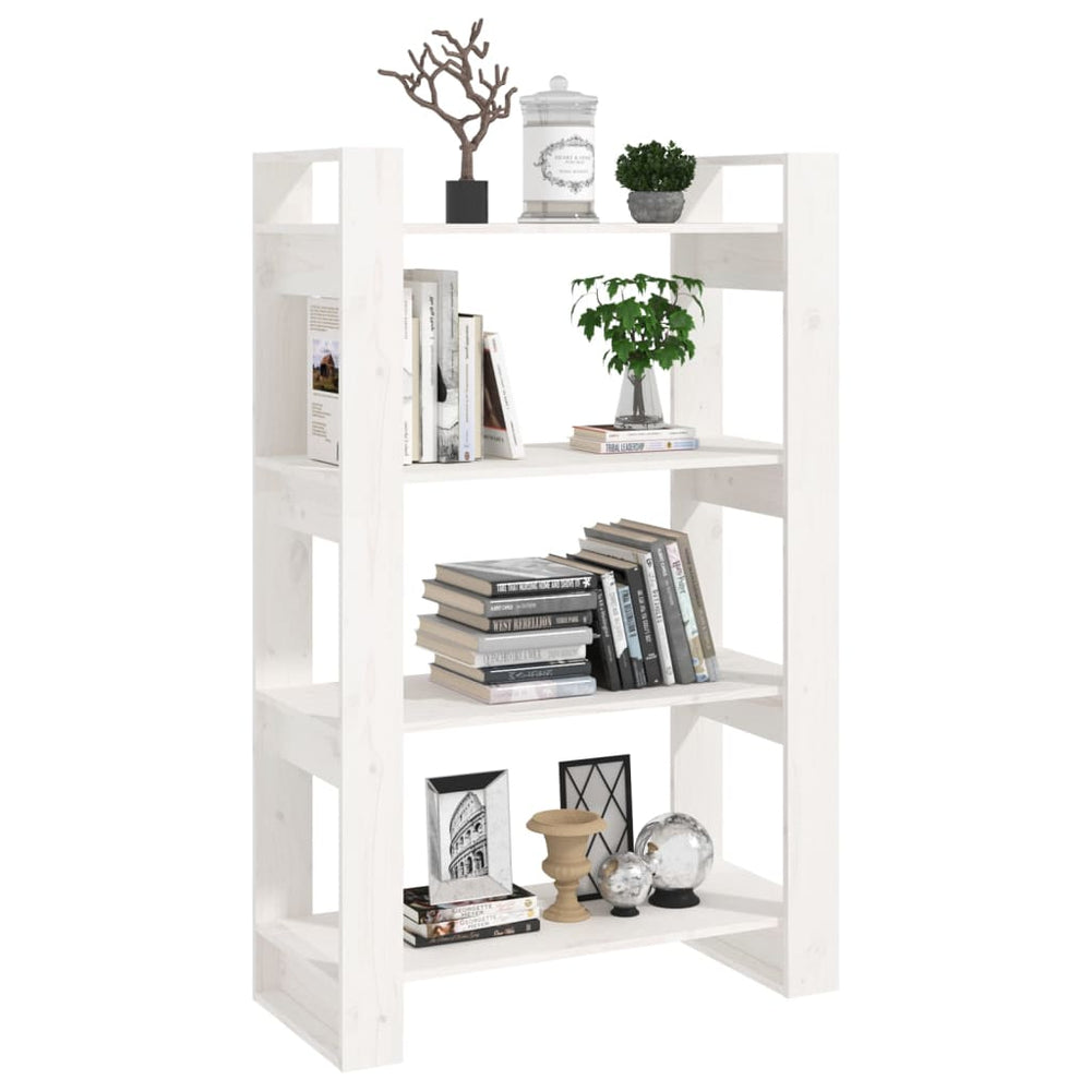 Boekenkast/kamerscherm 80x35x125 cm massief grenenhout wit MeubelReus