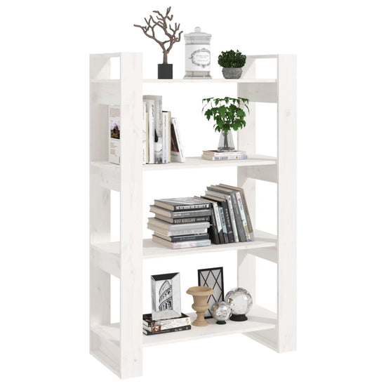 Boekenkast/kamerscherm 80x35x125 cm massief grenenhout wit MeubelReus