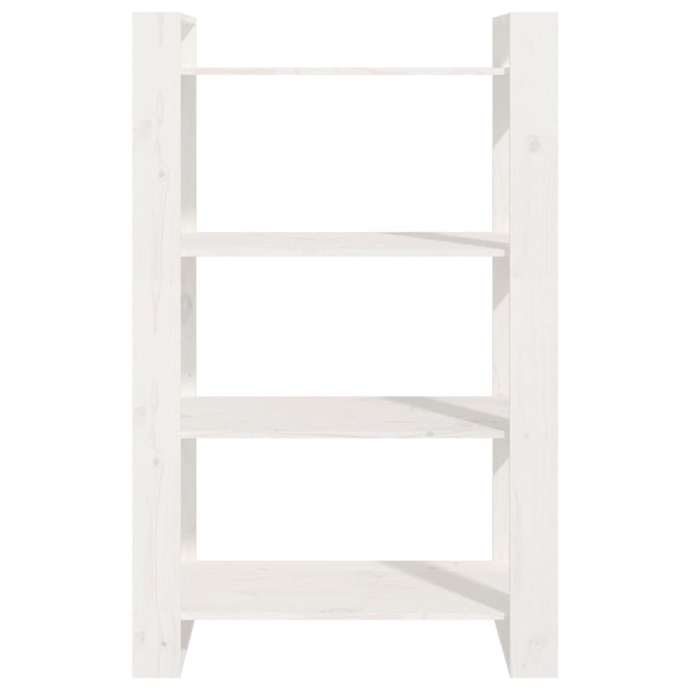 Boekenkast/kamerscherm 80x35x125 cm massief grenenhout wit MeubelReus