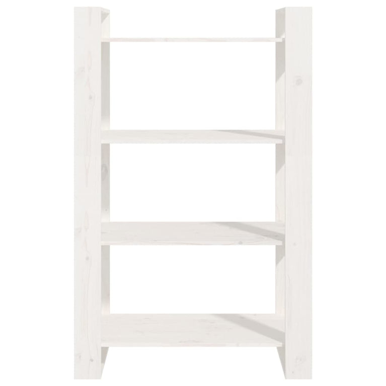 Boekenkast/kamerscherm 80x35x125 cm massief grenenhout wit MeubelReus