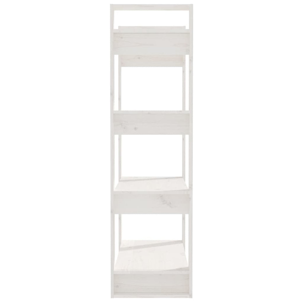 Boekenkast/kamerscherm 80x35x125 cm massief grenenhout wit MeubelReus