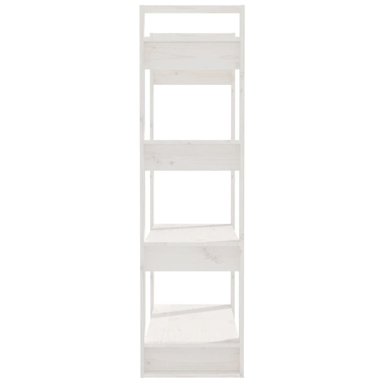 Boekenkast/kamerscherm 80x35x125 cm massief grenenhout wit MeubelReus