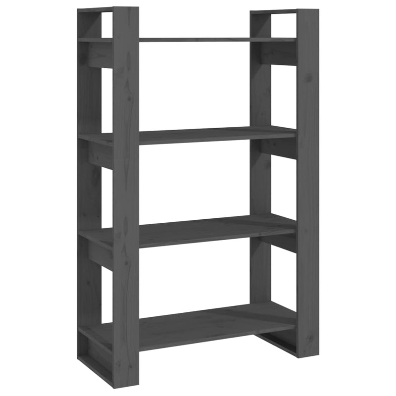 Boekenkast/kamerscherm 80x35x125 cm massief grenenhout grijs MeubelReus