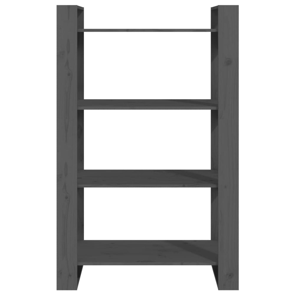 Boekenkast/kamerscherm 80x35x125 cm massief grenenhout grijs MeubelReus