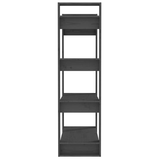 Boekenkast/kamerscherm 80x35x125 cm massief grenenhout grijs MeubelReus