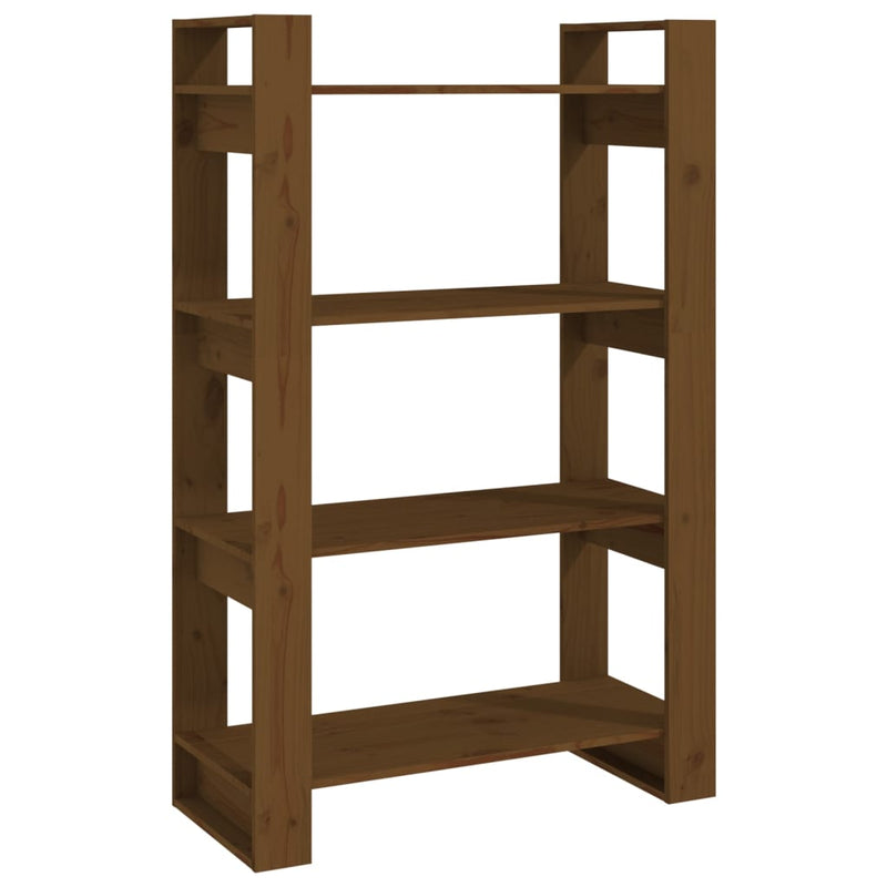 Boekenkast/kamerscherm 80x35x125 cm massief hout honingbruin MeubelReus
