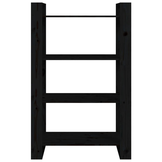 Boekenkast/kamerscherm 80x25x125 cm massief grenenhout zwart MeubelReus