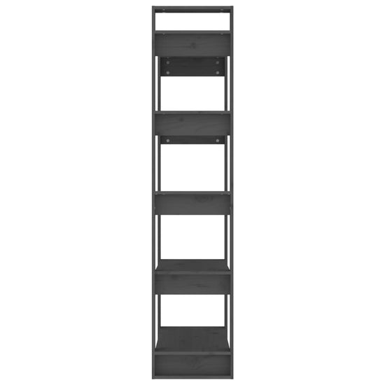 Boekenkast/kamerscherm 80x35x160 cm massief hout grijs MeubelReus