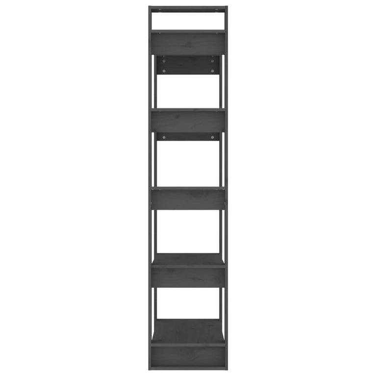 Boekenkast/kamerscherm 80x35x160 cm massief hout grijs MeubelReus