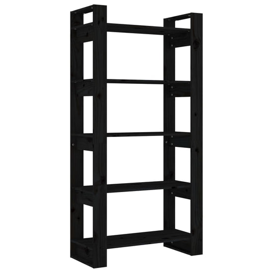 Boekenkast/kamerscherm 80x35x160 cm massief hout zwart MeubelReus