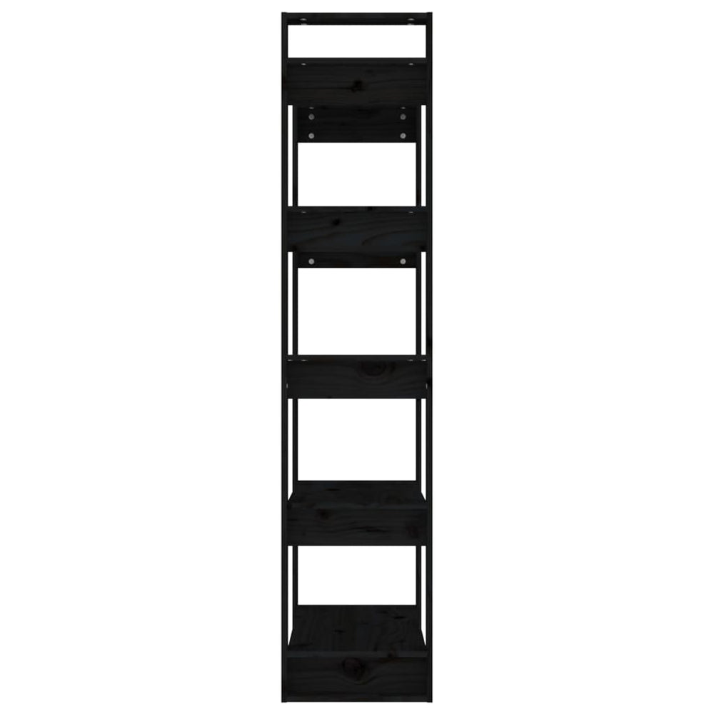 Boekenkast/kamerscherm 80x35x160 cm massief hout zwart MeubelReus