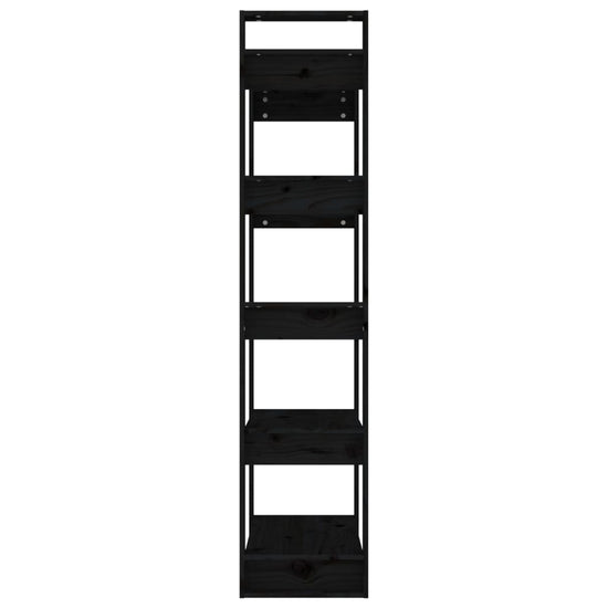 Boekenkast/kamerscherm 80x35x160 cm massief hout zwart MeubelReus