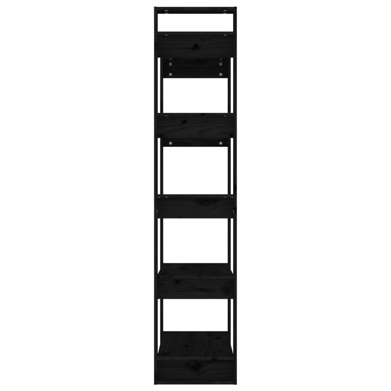 Boekenkast/kamerscherm 80x35x160 cm massief hout zwart MeubelReus