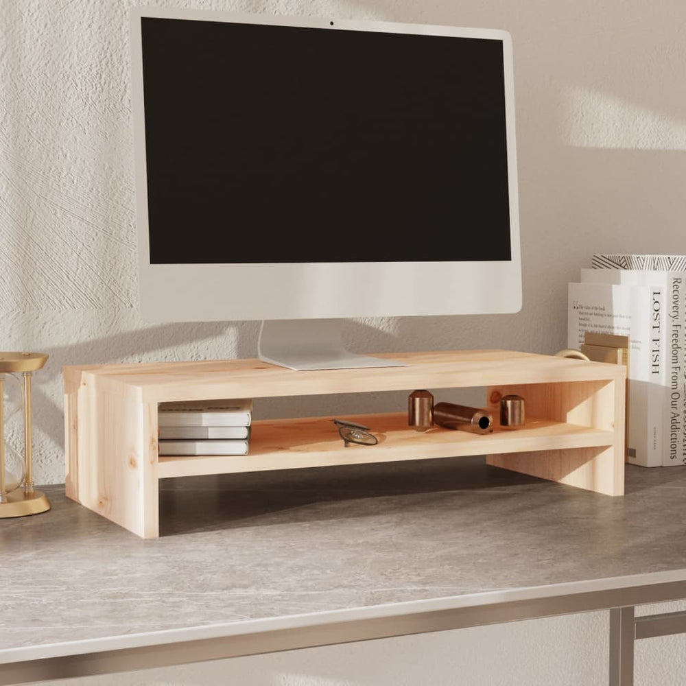 Monitorstandaard 50x24x13 cm massief grenenhout MeubelReus