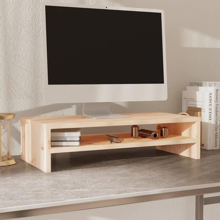 Monitorstandaard 50x24x13 cm massief grenenhout MeubelReus