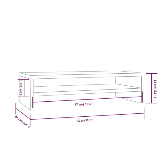 Monitorstandaard 50x24x13 cm massief grenenhout MeubelReus