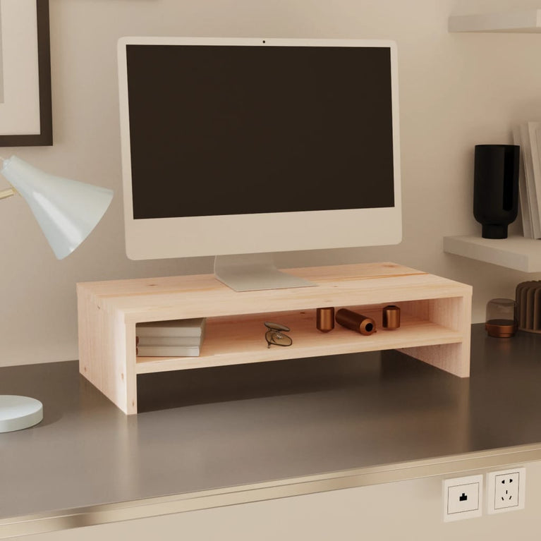 Monitorstandaard 50x24x13 cm massief grenenhout MeubelReus