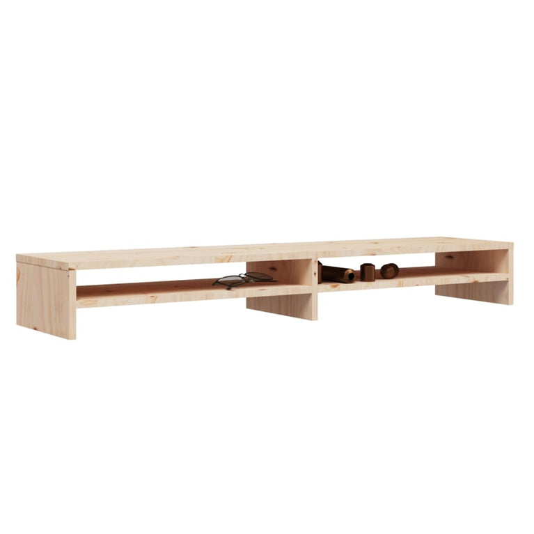 Monitorstandaard 100x24x13 cm massief grenenhout MeubelReus