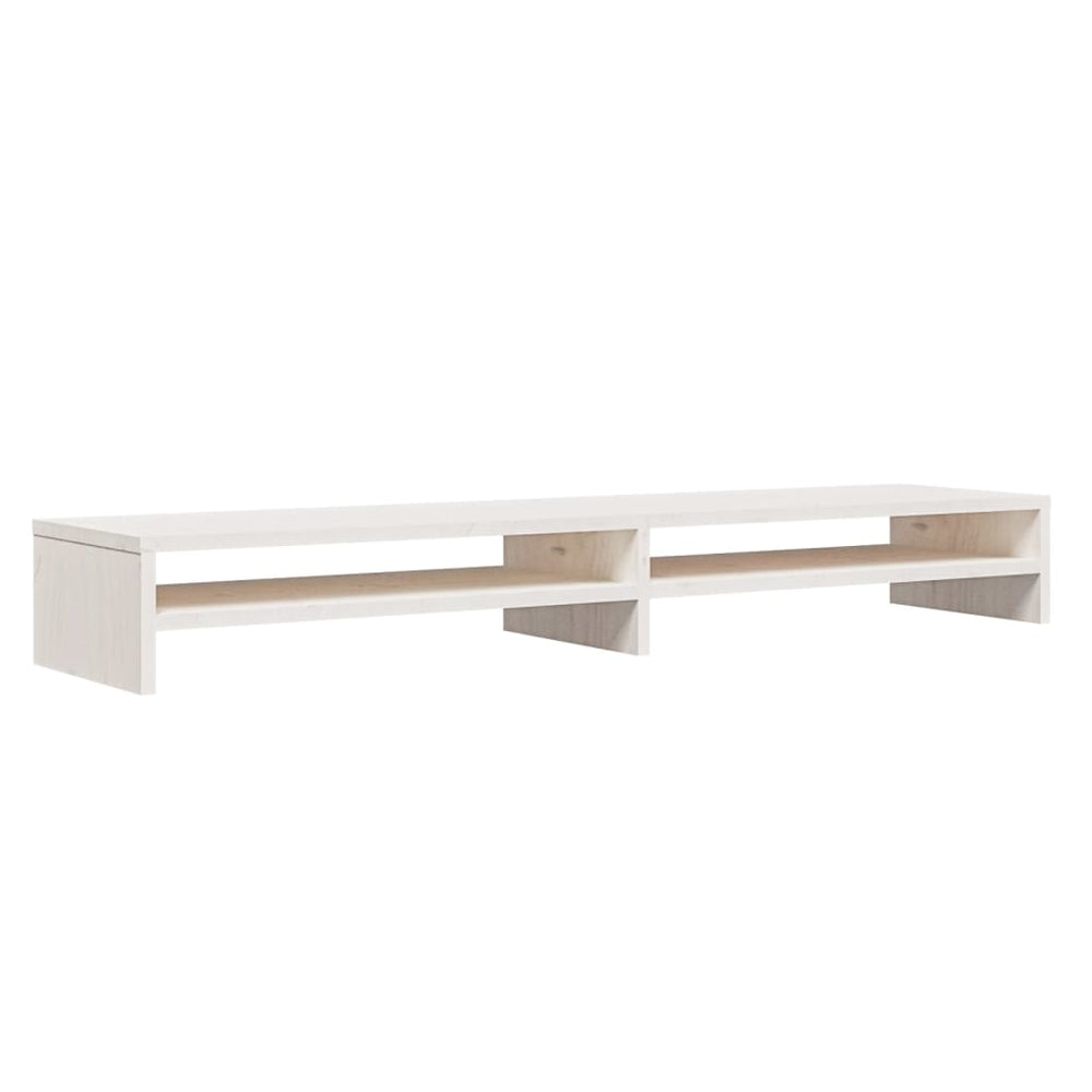 Monitorstandaard 100x24x13 cm massief grenenhout wit MeubelReus