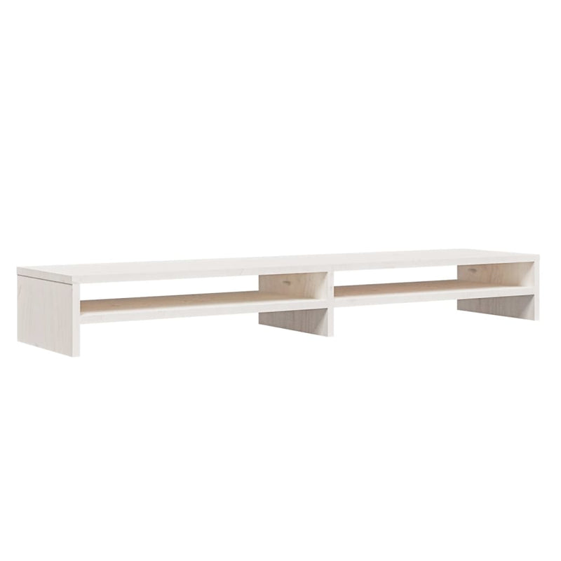 Monitorstandaard 100x24x13 cm massief grenenhout wit MeubelReus