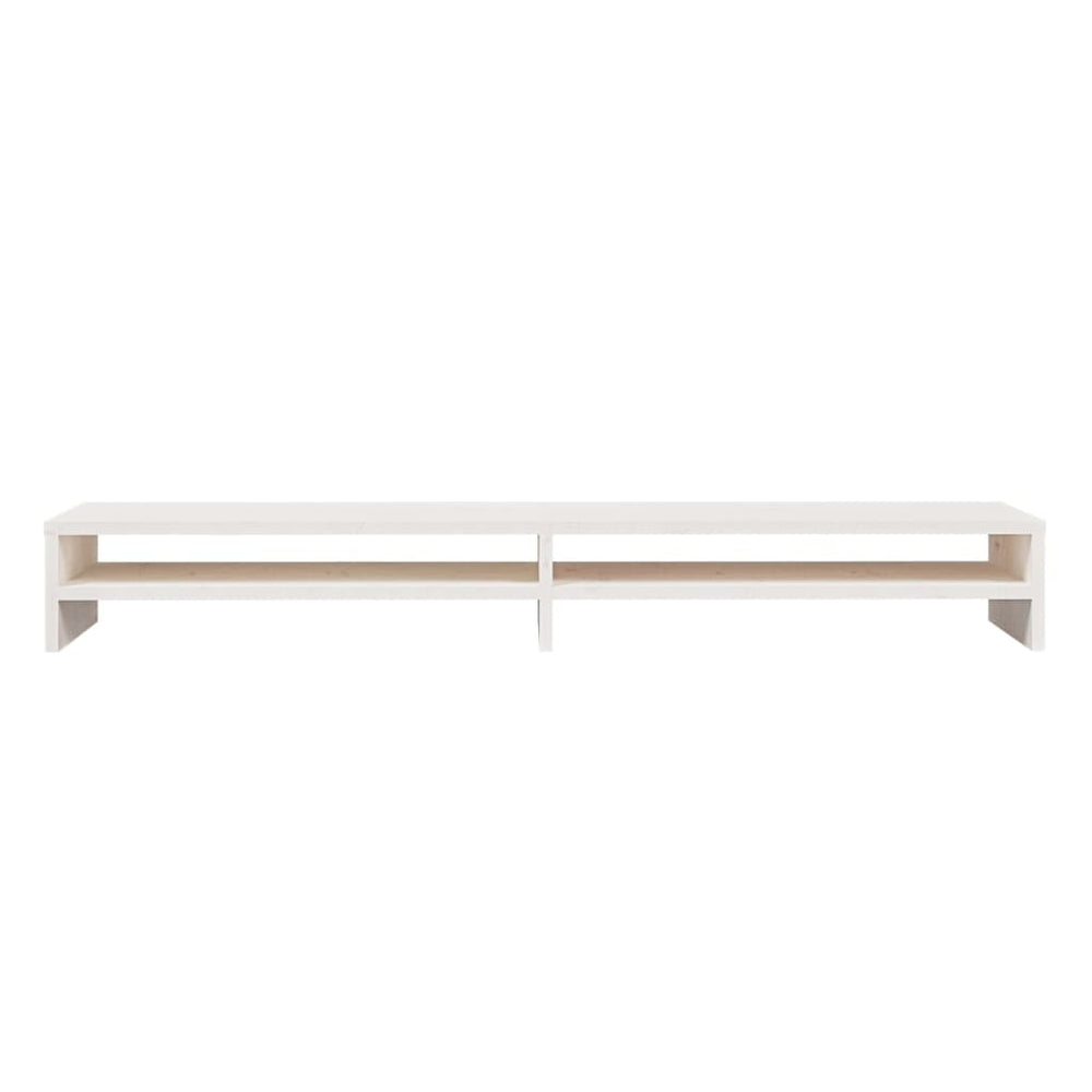 Monitorstandaard 100x24x13 cm massief grenenhout wit MeubelReus